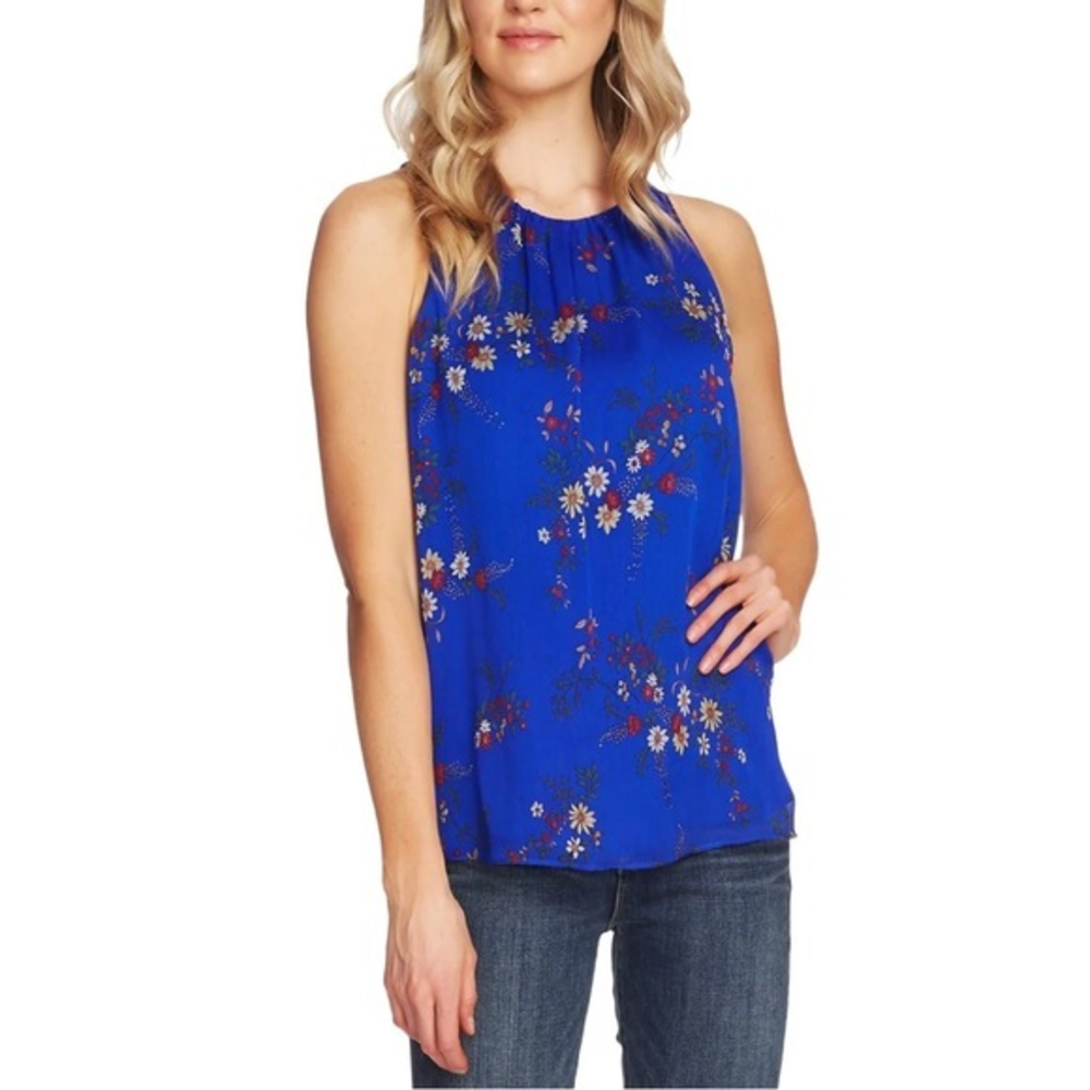 Anthropologie Vince Camuto Country Bouquet Floral Print Gathered Top Size L